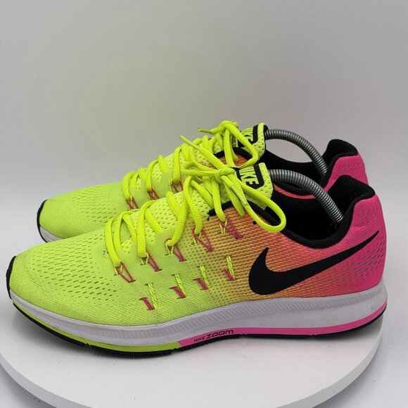 Nike Zoom Pegasus 33 Neon Shoes Mens Size 11 Running 846327-999 Sneakers - Picture 1 of 8
